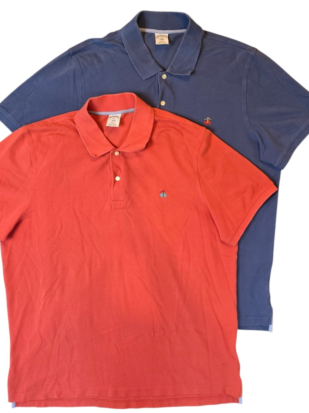 Brooks Brothers Men’s Polo Shirts XXL Red Blue Slim Fit Preppy Golf Sporty